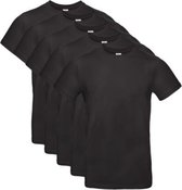 5 stuks Basic T-shirts Regular - 100% Katoen - Zwart - Maat M