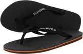 Waves teen slippers unisex donkergrijs met oranje smalle streep maat 40 vegan duurzaam fair rubber flip flops