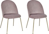 HTfurniture-Pineapple bucket chair-pink velvet-golden legs-dining room chair-Set of 2