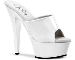 Pleaser - KISS-201 Muiltjes - Paaldans schoenen - 42 Shoes - Wit
