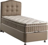 1 persoons Boxspring met opbergruimte – 90x200 boxspring met opbergruimte taupe