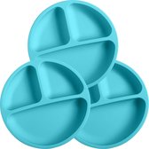 Siliconen baby placemat met gratis lepel - 1 Baby siliconen voerbak met 1 gratis lepel - Blauw  BPA-vrij