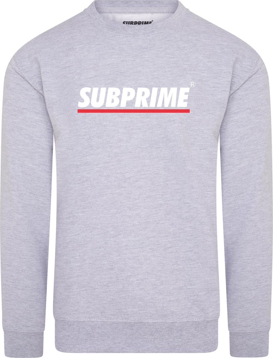 Subprime - Heren Sweaters Sweater Stripe Grey - Grijs - Maat S