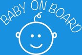 Baby on board - autosticker - wit - baby aan boord autosticker - 14 cm x 19 cm