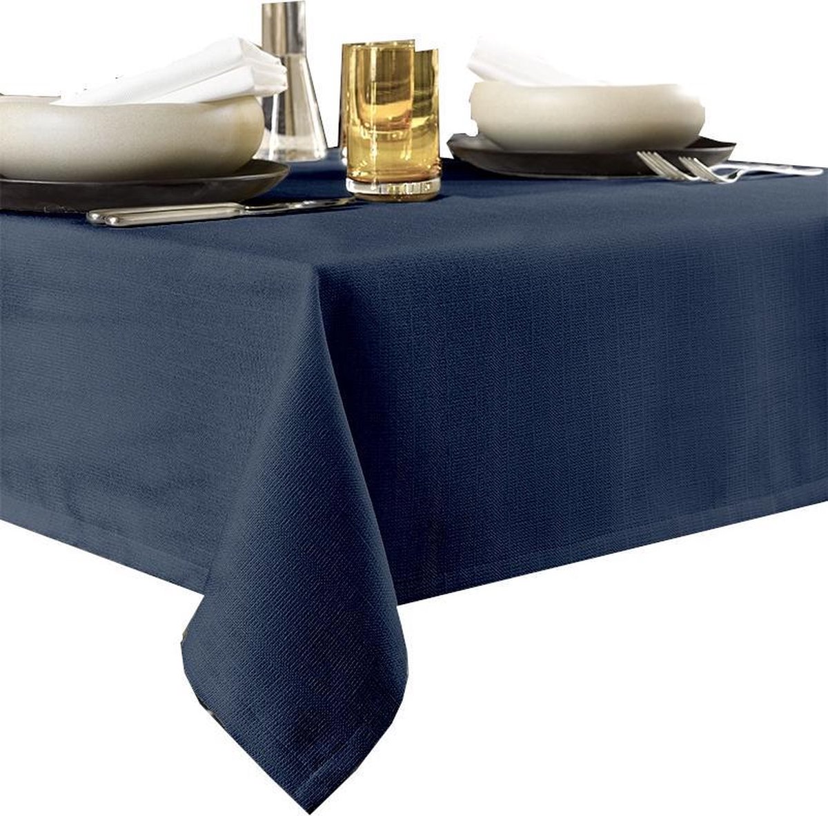 De Witte Lietaer Gibson Tafelkleed Polyester Donkerblauw 145 x 360 cm