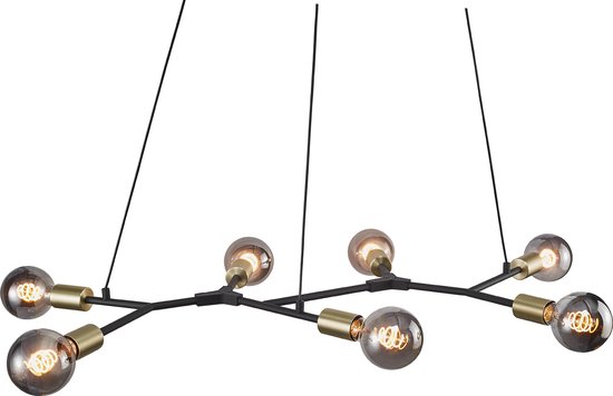 Nordlux Josefine Hanglamp - 7-lichts E27 - Zwart/Messing