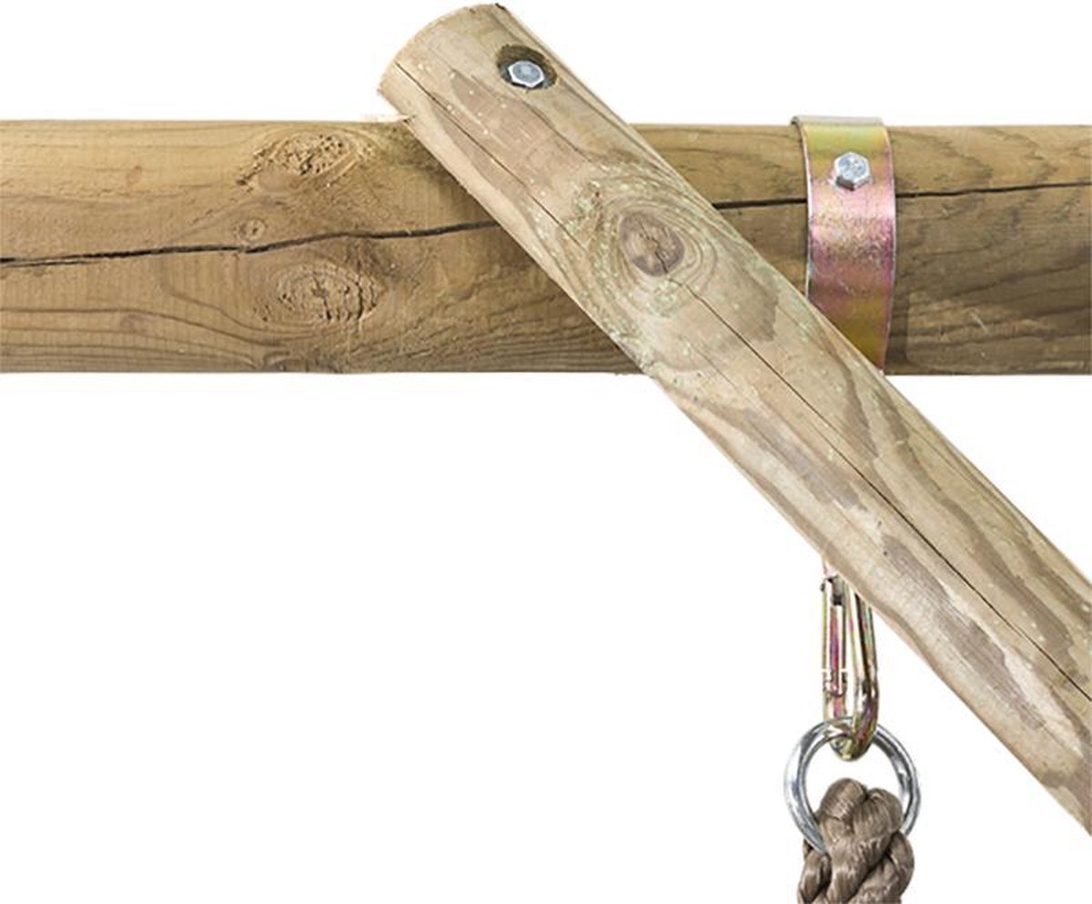 Houten Speeltoestel Niels (SwingKing) | Speeltoren met Glijbaan en Dubbele Schommel voor Buiten in de Tuin | FSC Hout - Glijbaan Appelgroen — afbeelding 3