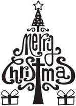 HSFC001 Nellie Snellen Embossing Folder Merry Christmas - embossing mal kerstboom - kerst