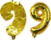 Feestballon cijfer 9 - ballon -  nummer - folie - cijferballon - verjaardag - folieballon - Goud