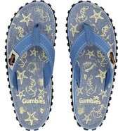 Gumbies - Teenslippers Dames - Seashells - Blauw/geel - Maat 43