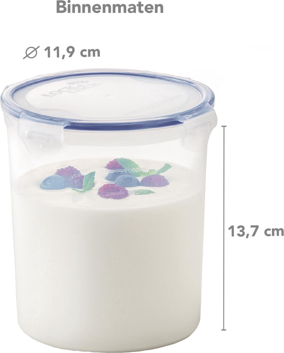 Lock&Lock Vershoudbakjes set met deksel - Diepvriesbakjes - Diepvriesdozen - Bewaarbakjes - Bewaardozen voedsel - Vershouddoos - Luchtdicht - Lekvrij - BPA vrij - PFAS vrij - Rond - Transparant - 1,4 liter - Set van 2 Stuks - LocknLock — cadeau in Cadeau-ideeën - foto 7