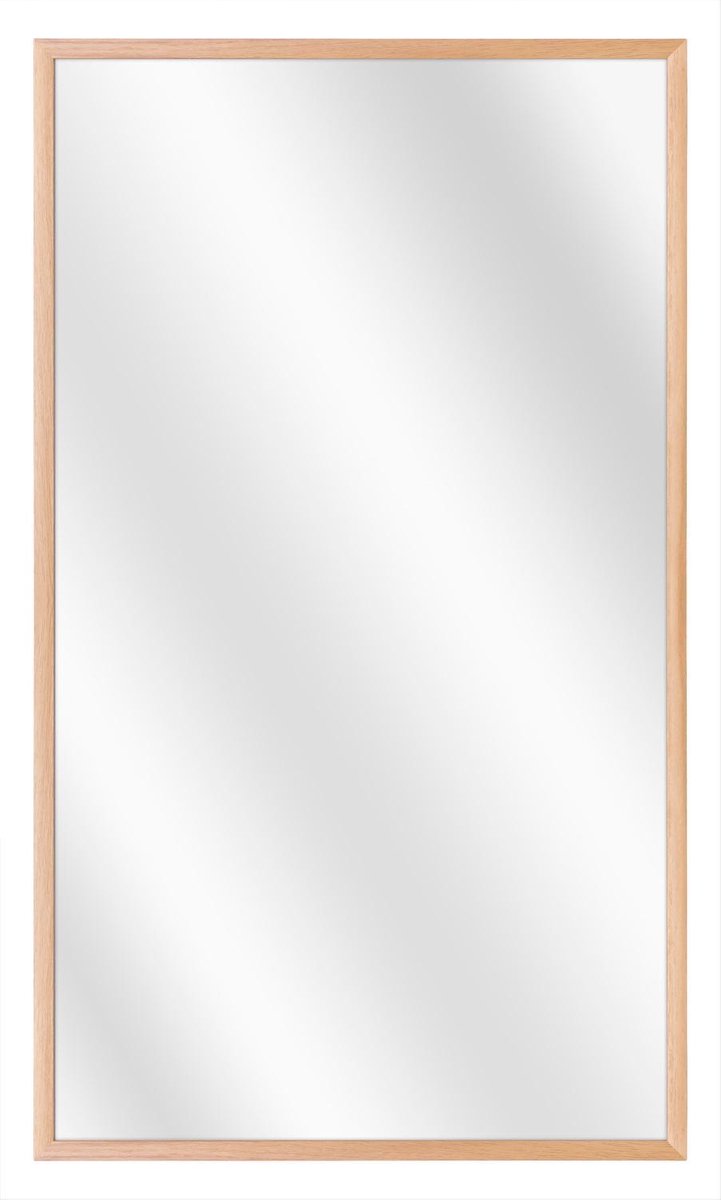 Spiegel met Luxe Aluminium Lijst - Beuken - 20x50 cm