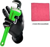 Gripp-it Maat L | Extra sterk Nitril handschoen | 20 Stuks | Zwart | Extra Grip | Gratis microvezeldoek |
