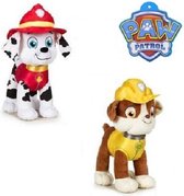 Set van 2 Paw Patrol knuffels 20 cm (Marshall en Rubble)