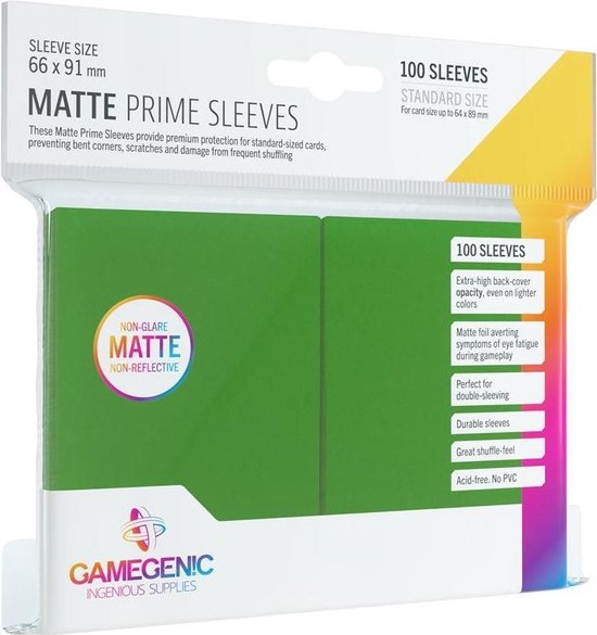 Afbeelding van het spel Gamegenic Matte Prime Sleeves Green (100)