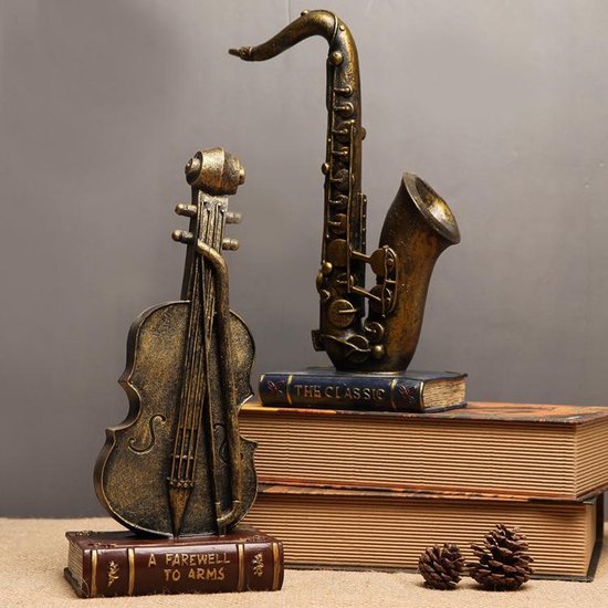 Saxofoon Huis Decoratie - Decoratie Woonkamer - Decoratie Brons | bol.com