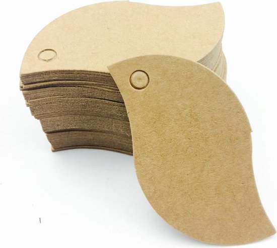 100x Mini Label Golvend - 5 cm x 3 cm - Cadeaulabels - Cadeauversiering