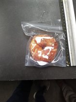 mini kauwring mini donut kipfilet kip filet met runderhuid 8cm 5 stuks van de snackmeester