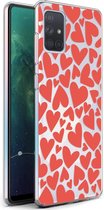 iMoshion Design voor de Samsung Galaxy A71 hoesje - Hartjes - Rood