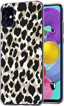 iMoshion Hoesje Geschikt voor Samsung Galaxy A51 Hoesje Siliconen - iMoshion Design hoesje - Goud / Zwart / Golden Leopard