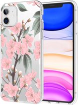 iMoshion Design voor de iPhone 11 hoesje - Bloem - Roze / Groen