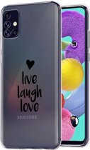 iMoshion Design voor de Samsung Galaxy A51 hoesje - Live Laugh Love - Zwart