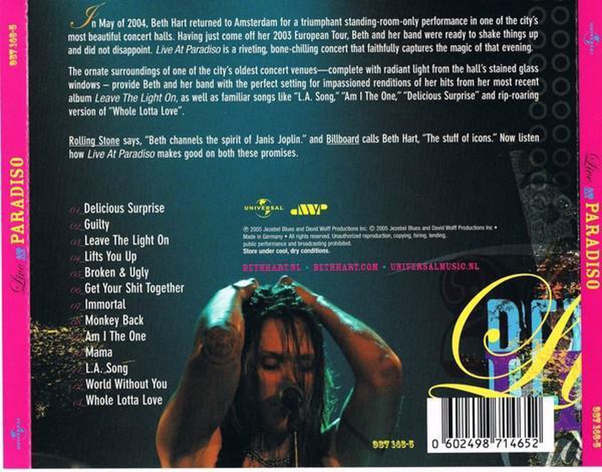 その他 Hart,Beth: Live at Paradiso / [DVD] その他 Hart,Beth: Live at Paradiso / [DVD] Beth Hart - Live