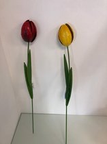 Kunst tulpen set - tuindecoratie - 2 stuks