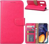 Bookcase Geschikt voor: Samsung Galaxy M40 - Roze - Portemonnee hoesje