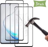 3 Pack Samsung Galaxy Note 10 lite Screenprotector Glazen Gehard  Full Cover Volledig Beeld Tempered Glass