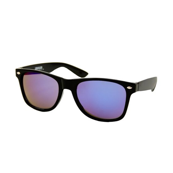 Heren Zonnebril - Dames Zonnebril - Zwart - Blauw Paars Spiegelglazen - UV400