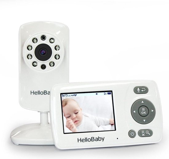 Babyfoon met camera - HelloBaby HB30 - Nachtzicht - Geluidsactivatie - Terugspreekfunctie - Zoomfunctie - Nederlandstalig