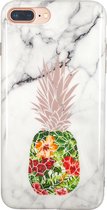 Apple iPhone 7Plus/8Plus – Wit TPU Ananas Dilemma Marmer hoesje