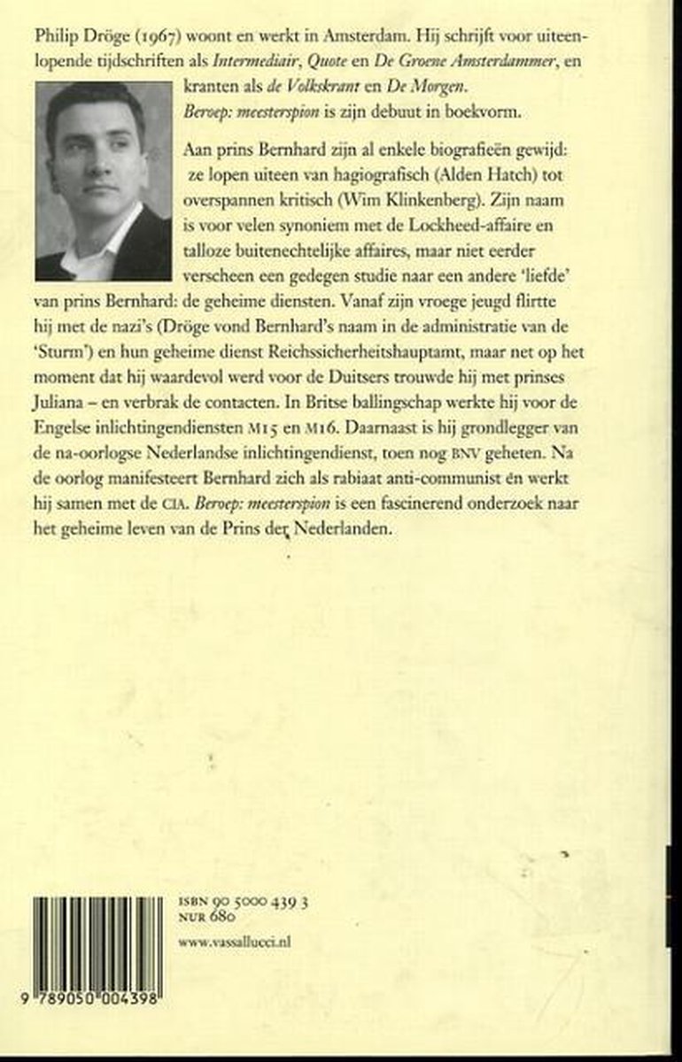 Beroep Meesterspion - back cover