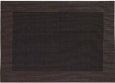 12x Placemats donkerbruin geweven/gevlochten met rand 45 x 30 cm - Bruine placemats/onderleggers tafeldecoratie - Tafel dekken