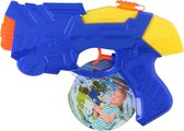 1x Waterpistolen/waterpistool blauw van 19 cm kinderspeelgoed - waterspeelgoed van kunststof - watertank van 30 ml