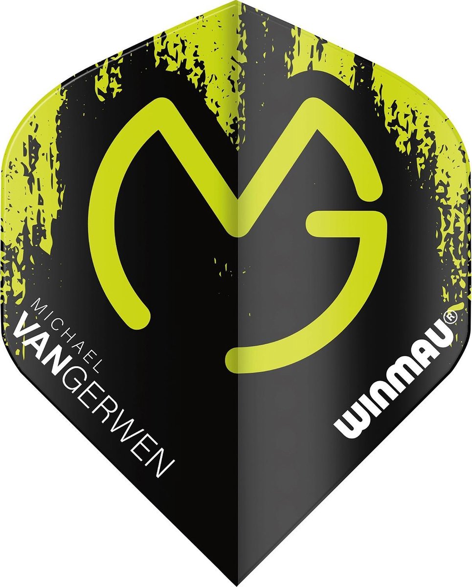 WINMAU - Mega Standard MVG Groen en Zwart Dartvluchten - 1 set per pakket (3 dartvluchten in totaal)