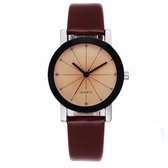 Fako® - Horloge - Brown Ivory Quartz - Ø 31mm - Rosegoud & Bruin