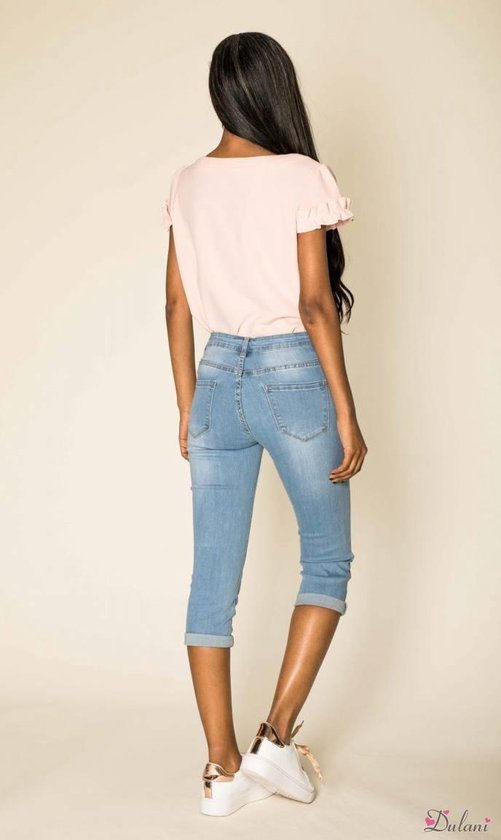 Kuitbroek Dulani capri model hoge taille light jeans | bol.com
