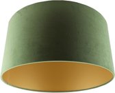 Olucia Milene - Velours lampkap - Goud/Groen - E27