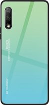 Voor Huawei Honor 9X Gradient Color Glass Case (Sky Blue)