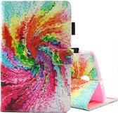 Voor Galaxy Tab A 8.0 / T380 & T385 Kleurrijk Stormpatroon Horizontale Flip Leather Case met houder en kaartsleuven