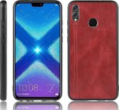 Voor Huawei Honor 8X schokbestendig naaien koe patroon huid PC + PU + TPU Case (rood)