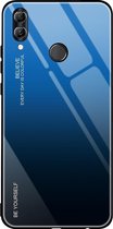 Voor Huawei Honor 10 Lite Gradient Color Glass Case (blauw)