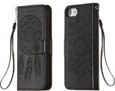 Voor iPhone 8/7 Dream Catcher afdrukken Horizontale flip lederen tas met houder & kaartsleuven & portemonnee & lanyard (zwart)