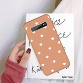 Voor Galaxy S10 + Multi Love Heart Pattern Frosted TPU-beschermhoes (Coral Orange)