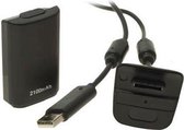 2100 mAh oplaadbare batterij en oplaadbare kabel voor XBOX 360 (zwart)