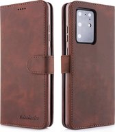 Voor Galaxy S20 Ultra Diaobaolee Pure Fresh Grain Horizontale Flip Leather Case met houder en kaartsleuven (grijs)