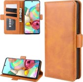 Voor Galaxy A81 / M60S / Note 10 Lite Dual-side magnetische gesp Horizontale flip lederen tas met houder & kaartsleuven & portemonnee (geel)