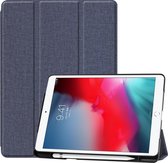 Voor iPad 10.2 (2019) / Air 3 / Pro 10.5 Denim Texture Horizontaal Flip Leren Case met Drievoudige houder & Slaap / Wekfunctie (Donkerblauw)